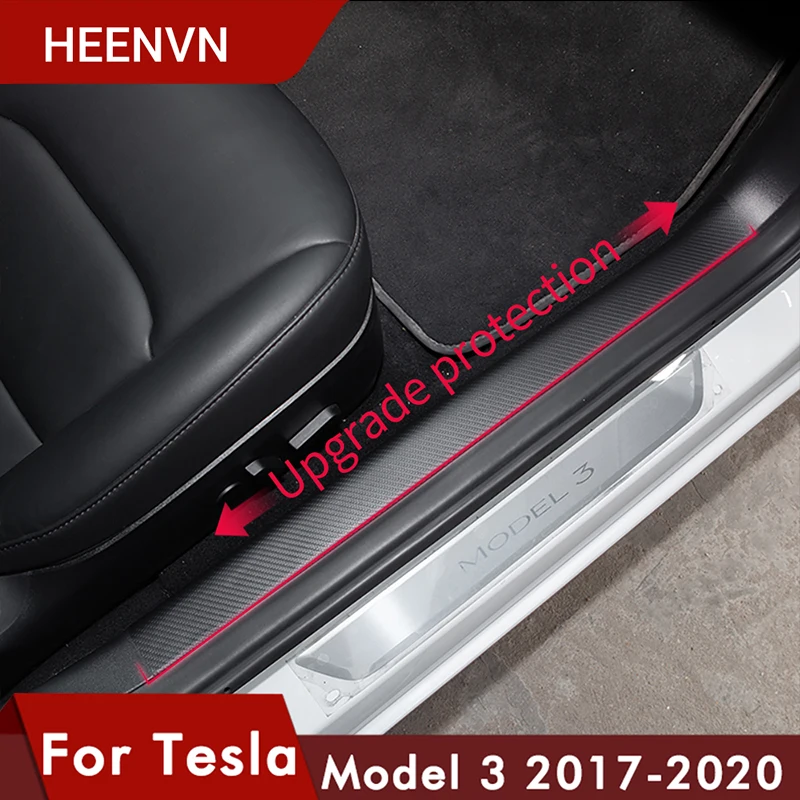 Heenvn Model3 Защитная Наклейка на порог двери для Tesla модель 3 аксессуары автомобиля