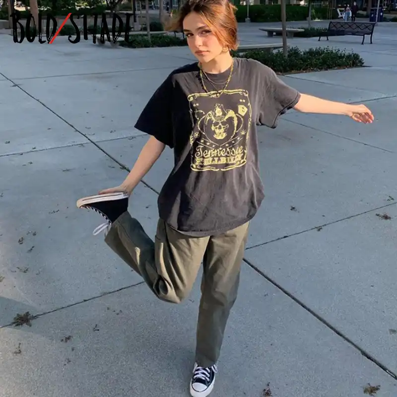 大胆なシェードグランジストリートファッションtシャツクルーネック特大スカルプリント半袖tシャツシャツ夏スケーターガールスタイル Tシャツ Aliexpress 大胆なシェードグランジストリートファッションtシャツクルーネック特大スカルプリント半袖tシャツシャツ夏スケーターガールスタイル Tシャツ Aliexpress