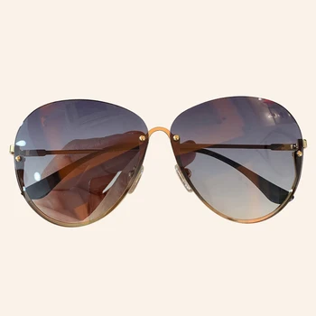 

High Quality Women Men Pilot Sunglasses Brand Design Rimless Sun Glasses Female UV400