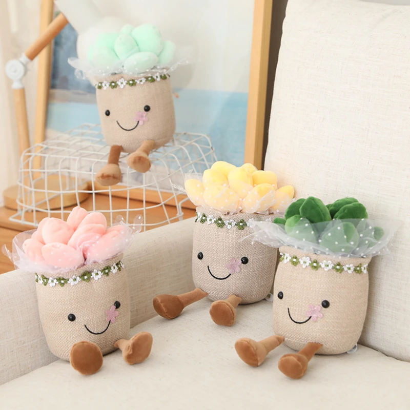 

1 шт. кавайные украшения для домашнего декора, имитация цветка, растения, плюшевая кукла для помещений, плюшевые игрушки, украшение для рабочего стола, подарки для девочек