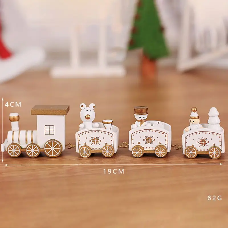 Новые рождественские игрушки для детей, милые деревянные мини-поезд, украшения, Детские Подарочные игрушки для рождественской вечеринки