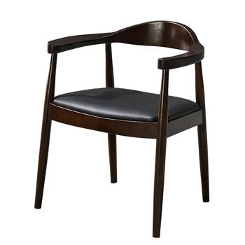 

Backrest armrest nordic solid wood dining chair leisure desk chair simple modern office chair