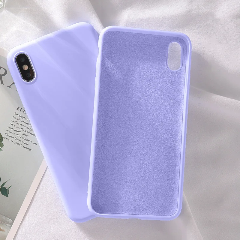 Xinksd жидкий силиконовый мягкий резиновый чехол для телефона для iPhone 11 Pro 6,1 XS Max XR X 8 7 8Plus 7Plus 6 S 6 S Plus Candy TPU задняя крышка