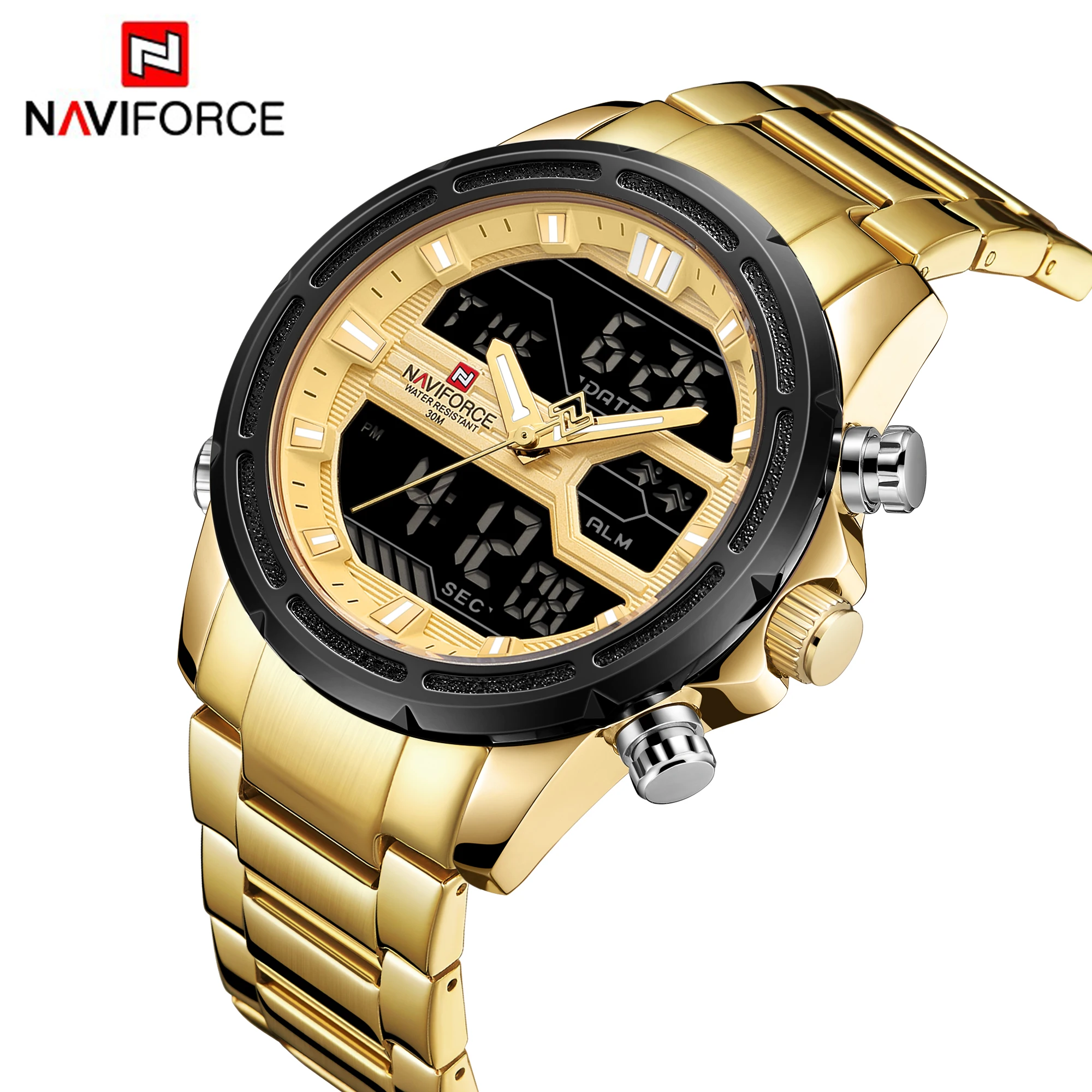 Часы NAVIFORCE мужские спортивные водонепроницаемые с кожаным ремешком|Спортивные