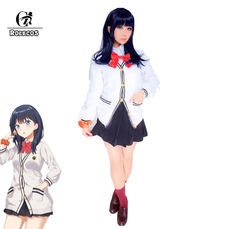 ROLECOS аниме SSSS.Gridman Косплей костюмы Rikka Takarada Костюм свитер униформа юбка для женщин