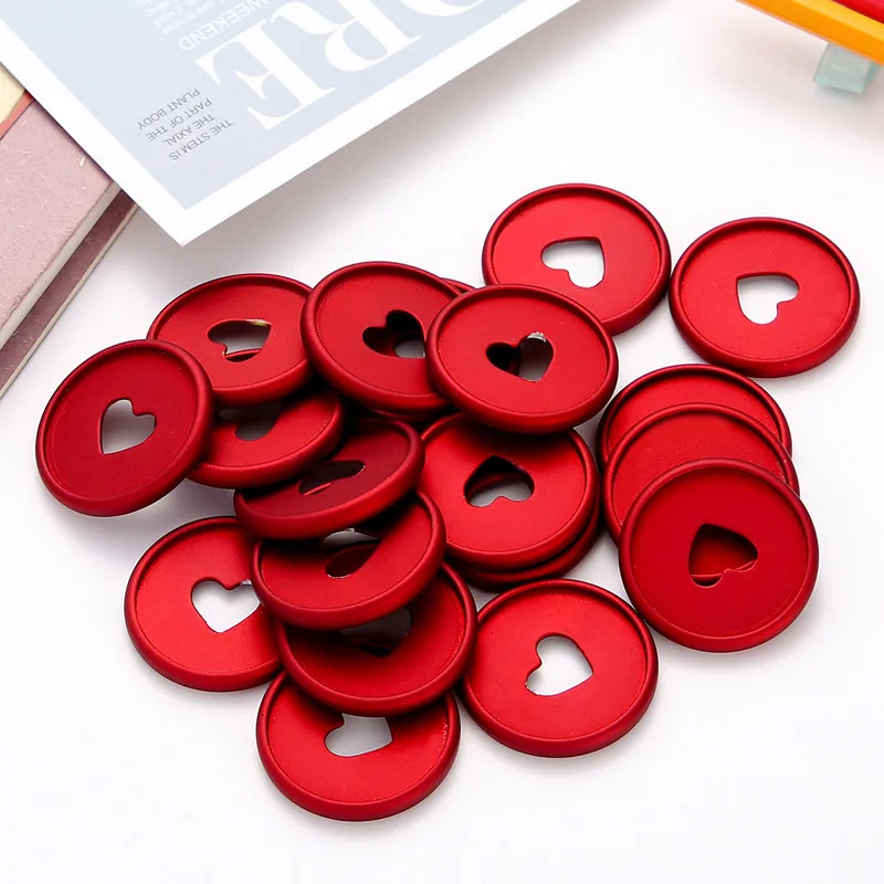 

100 Pcs Matte Heart Disc Binder for Notebooks 24mm Diy Planner Discs Loose Leaf Binder for Scrapbooking A20-S7