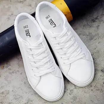

Casual shoes woman summer white sneakers women shoes lace-up fashion round toe women vulcanize shoes pu white shoes female