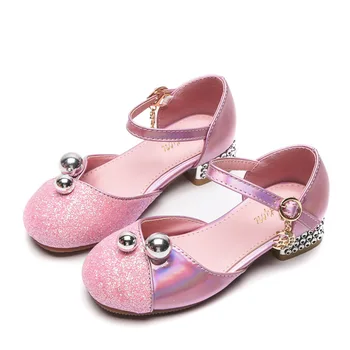 

Children Princess Leather Shoes New Girls High Heels Sequin Children's Shoes Small And Medium Girls Princess Shoes Student Shoes
