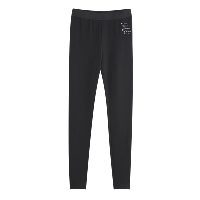 Toyouth верхняя одежда с вышитыми буквами облегающие эластичные леггинсы черные брюки тонкие леггинсы - Цвет: Черный