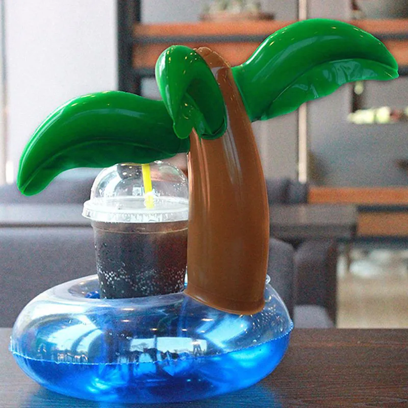 Hawaii Luau Party Flamingos Pineapple Coconut Plastic Drink Cups Inflatable Pool Float Cup Holder Summer Beach Party Supplies