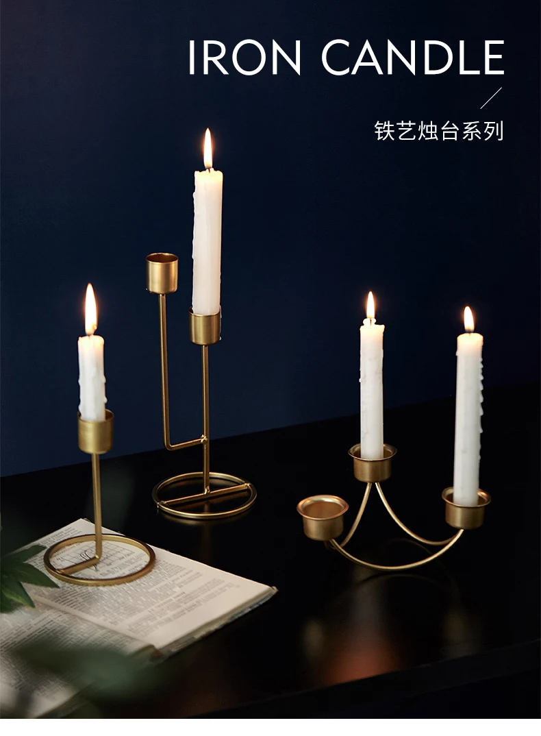 Creative Candlestick Home Decortion Iron Candle Holder Candlelight Dinner Party Ornaments Christmas Halloween Wedding Decoration