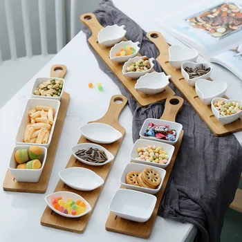 

Creative Japanese Ceramic Snacks Snacks, Dried Fruits, Snacks, Confectionery, Seasoning, Sauce, Snack Plate Set LB11194