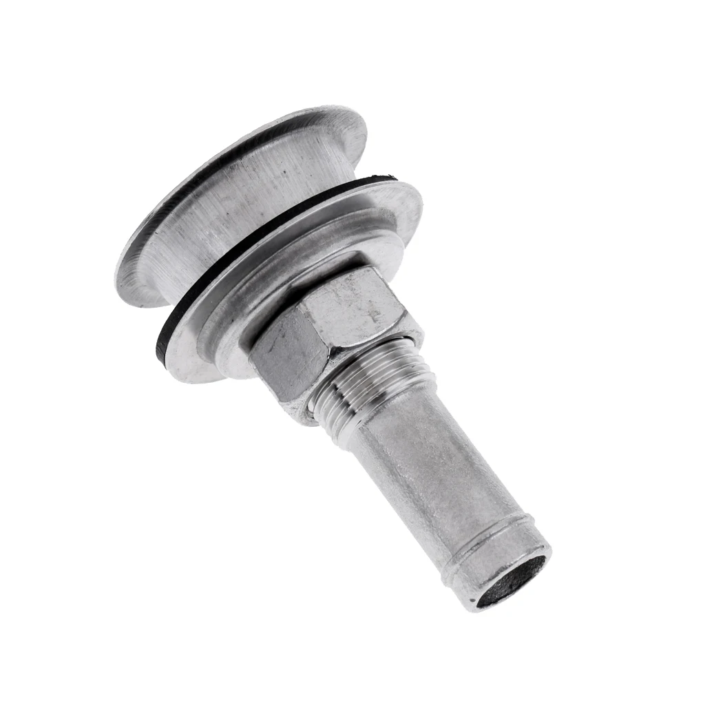 316 Stainless Steel Straight Thru Hull Scupper Valve Fuel Gas Tank Vent  - Fits 3/4 inch 19mm I.D. Hose