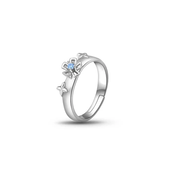 

925 Sterling Silver ring Anime Re:Zero kara Hajimeru Isekai Seikatsu Rem Flower Resizable Ring Cosplay Halloween Xmas Gift