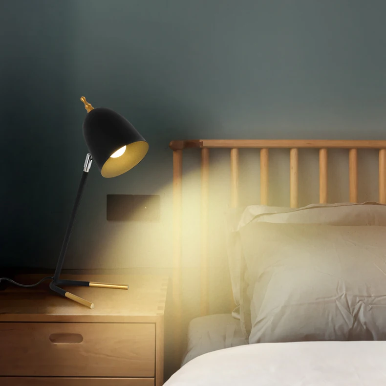 

7W LED Table Light Fixture Bedside Desk Night Lamp On/Off Button Plug Bedroom
