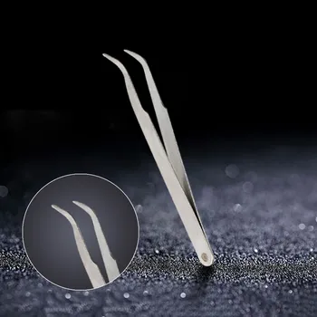 

1 PC Nail Stainless Steel Tweezers Suitable for Nail extension Fiber Nail Decoration Tweezers Eyelash Tools