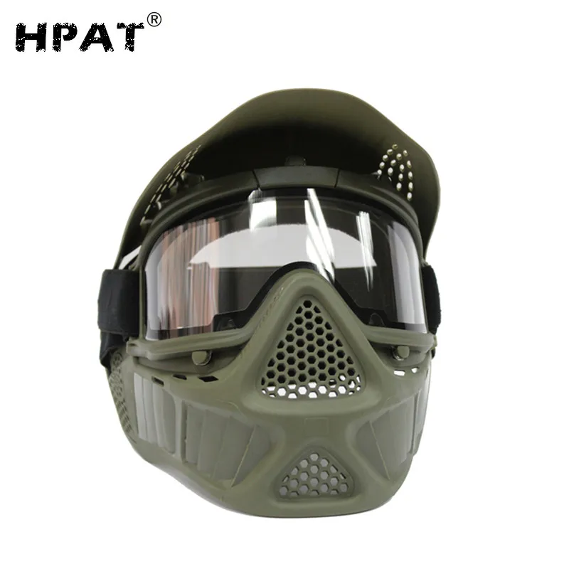 HPAT тактическая страйкбольная Маска Анти-туман пейнтбольная маска с хитрым двойным эластичным ремешком