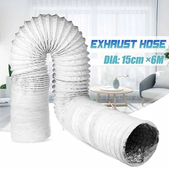 

6 inch Double Aluminum Foil Tube Ventilation Conditioner Duct Pipe Exhaust Hose Vent for Kitchen Toilet Inline Exhaust Fan