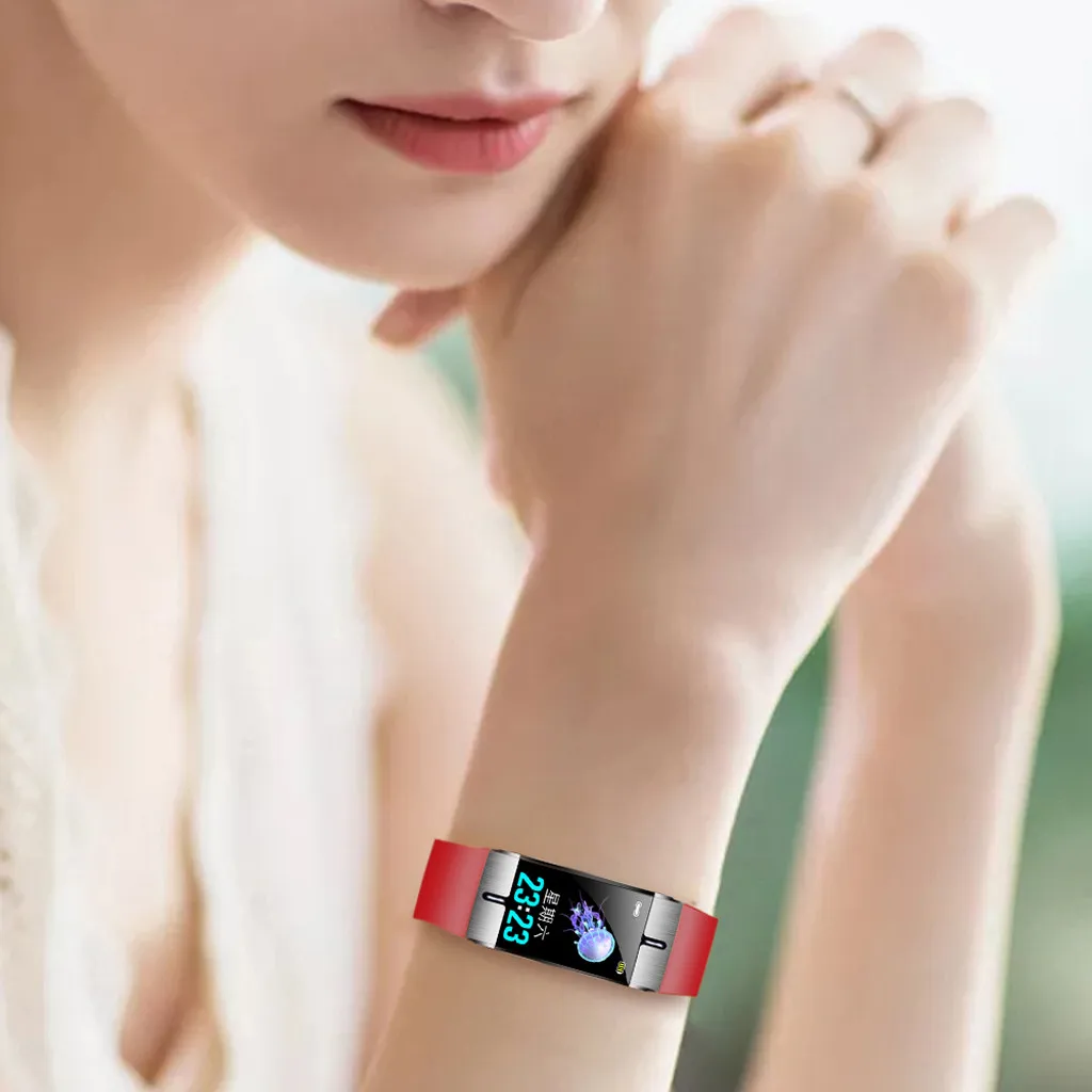 1x Smart Horloge Mannen браслет в реальном времени монитор Hartslag и Slapp Beste Paar фитнес-трекер Roze женский физиологический цикл