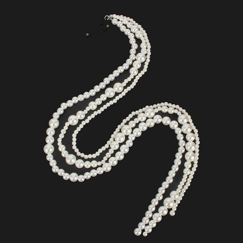 Европейский и американский стиль Длинная жемчужная цепь головная повязка для невесты Женская цепочка для волос Свадебная лента для волос женский головной Убор - Окраска металла: 1