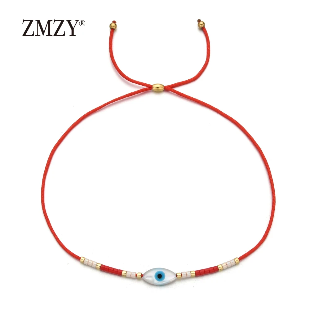 ZMZY тонкие друзья стеклянные бусины Miyuki Boho счастливый браслет evil eye оболочки браслет для женщин, девушек, детей ювелирные изделия-талисманы подарки - Окраска металла: 5