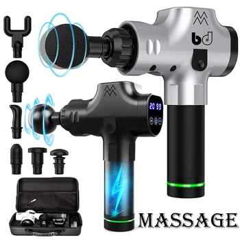 

LCD Display Massage Gun Deep Muscle Massager Electric Muscle Body Masaage Guns Exercising Relaxation Sport Slimming Pain Relief