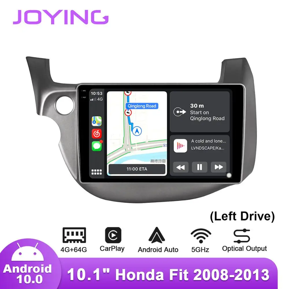 Автомобильное радио Joying 10 1 дюймов Android для Honda Fit/Jazz 2008 2013 левый привод Carplay Авто GPS
