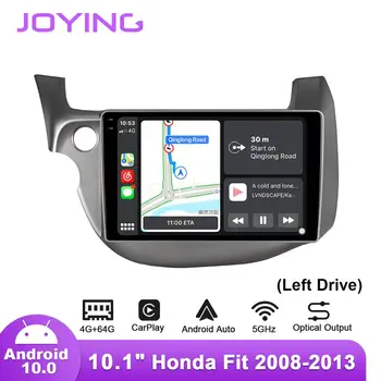 شراءراديو سيارة Joying مقاس 10.1 بوصة بنظام Android10 لسيارة Honda Fit/Jazz 2008-2013 يسار محرك كاربلاي نظام أندرويد-نظام تحديد المواقع التلقائي DSP مضخم صوت SPDIF DAB DVR