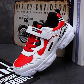 

Spring Autumn Big Boy Leather Casual Sports Shoes Children Sneakers Fashion Kids Boys Breathable Running Shoes Toddler Footwear