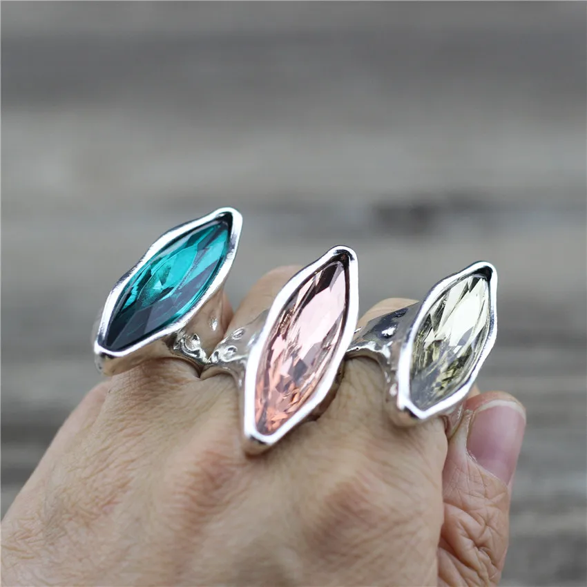 ANSLOW New Design Retro Fashion Jewelry Trendy Antique Silver Color Ring Creative Party Wedding Ring For Women Girls LOW0071AR