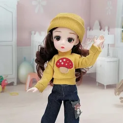 BJD – poupée avec 13 articulations mobiles, vêtements, chapeau, chaussures, 3D, yeux bruns, bébé, accessoires de jouets à faire soi même, cadeau pour filles, 1/6 