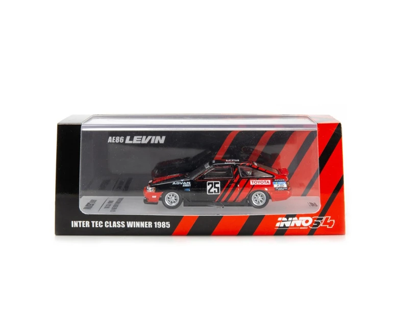 Модель автомобиля под давлением INNO64 1:64 Toyota Corolla Levin AE86 #25 ADVAN JTC 1985|Наземный