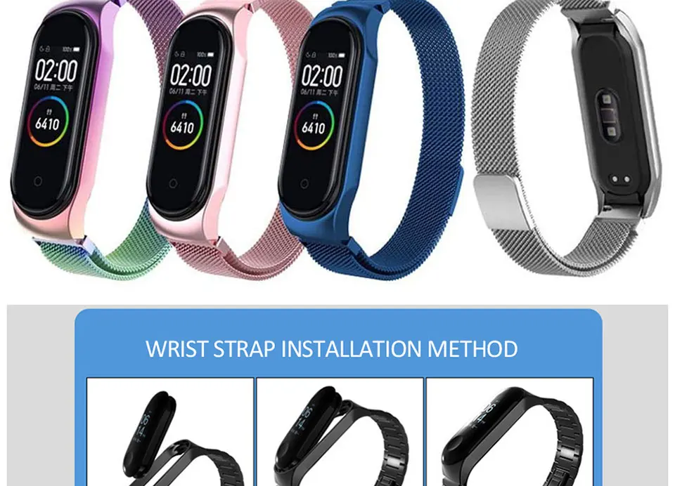 FANGTUOSI для Xiaomi mi Band 4 3 ремешок металлический магнитный браслет ремешок mi Band 4 3 Безвинтовой сменный ремешок из нержавеющей стали