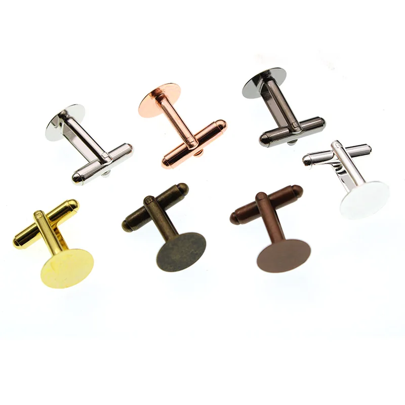 10pcs 6 8 10 12 mm Brass Blank Cufflink Jewelry Findings Cabocho Settings Base DIY Clothes Cuff Link Making Accessories | Украшения и