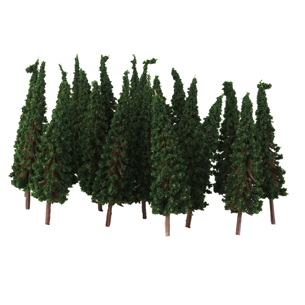 

50 Pagoda Trees Model Train Garden Scene Wargame Diorama Dark Green HO 2.56'