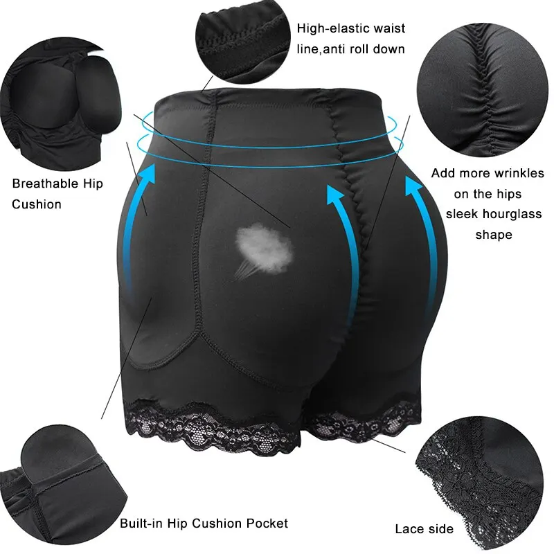 best tummy control shapewear uk Women 4pcs Pads Enhancers Fake Ass Hip Butt Lifter Shapers Control Panties Padded Slimming Underwear Enhancer Hip Pads Pant shapewear for tummy