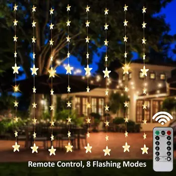 

144LEDs 8 Modes Fairy 3x1m Curtain Icicle String Lights Wedding Party Decor