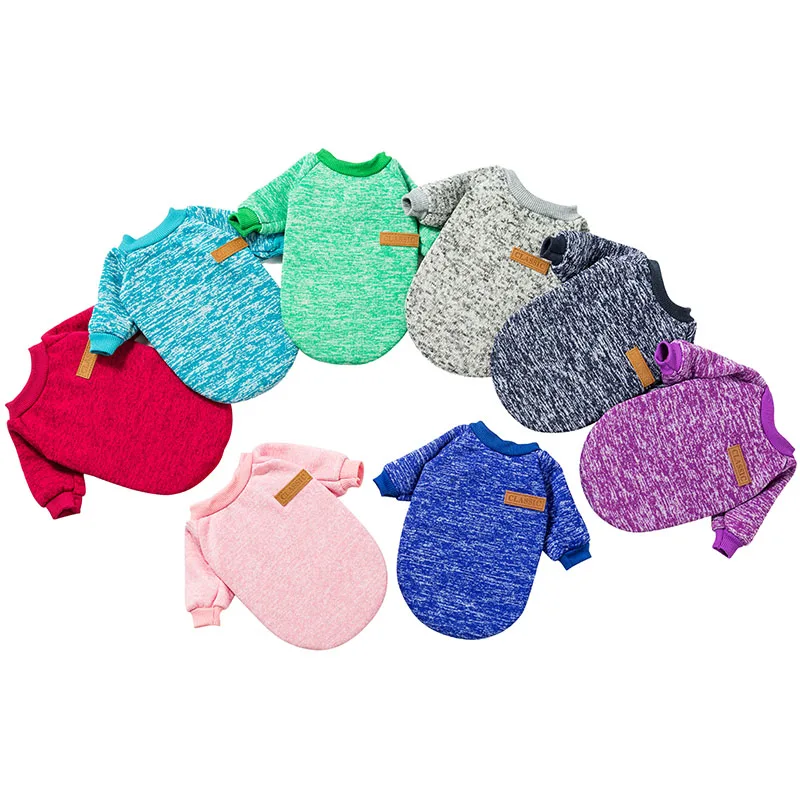 Одежда для собак однотонный дизайн Классическая Толстовка осенне-зимняя одежда