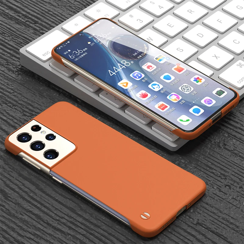 Rahmenlose, matte Hülle in Bonbonfarbe für Samsung Galaxy S22 S21 S20 Note20 Ultra S9 S10 Plus FE Slim Hard PC Stoßfest_voghion.com