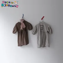 Детские платья; новые детские платья с пышными рукавами для девочек; простое платье принцессы для отдыха; Одежда для маленьких девочек; весеннее платье для девочек