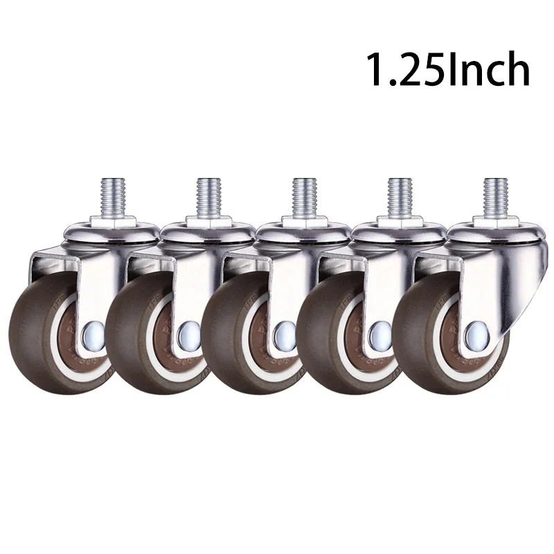 M6 Screw 1.25 inch 5 шт./лот, колесики для офисных стульев 1,5/2 дюймов шарнирный ролик, колеса из мягкой резины TPE, колесики для замены мебели - Цвет: M6 Screw 1.25 inch