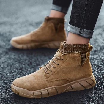 

New Fashion Men HIgh Top Matin Boots Winter Boots Waterproof Bottes Pour Hommes Sneakers Men Work Boots Heren Hardloopschoenen