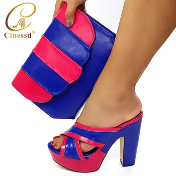 

Shoes and Bag Set African Sets 2020 Designer Shoes Women Luxury African Wedding Italian Shoe and Bag Sets Metal Decoration