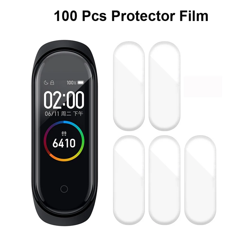 Защитная пленка для экрана Xiaomi Mi Band 5 4 3 прозрачная защитная браслета 5/4 100