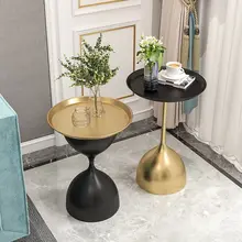 Table basse ronde en fer forgé, pour salon, Table de chevet de chambre à coucher