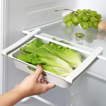 

Fridge Organizer Drawer Basket Refrigerator Pull-out Drawers Spacer Layer Storage Rack Vegetable Food Organizer Fruit Basket