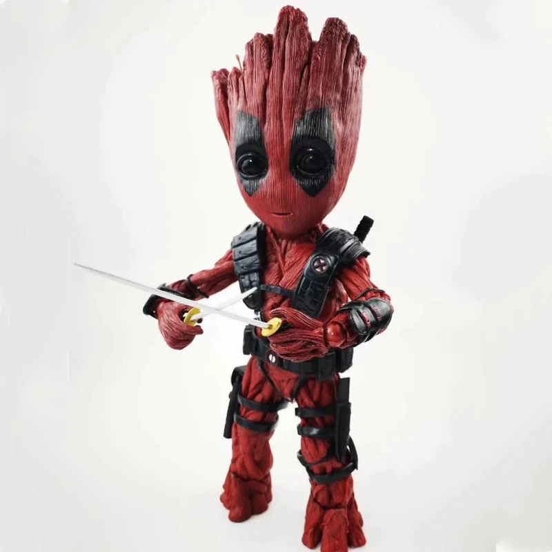 Groot COS Deadpool дерево человек модель HT 1:1 фигурка с подвижными соединениями подвижная Коллекционная игрушечная статуэтка в коробке 26 см