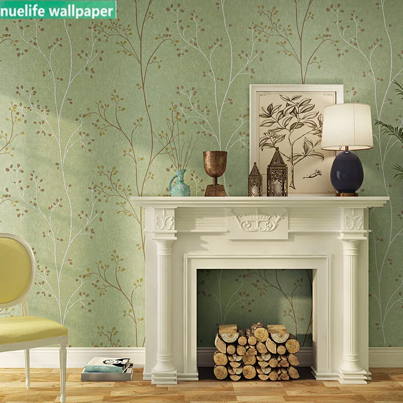 Американский кантри ретро 3d нетканые обои idyllic twig листья гостиная магазин детская комната спальня ТВ фон настенная бумага
