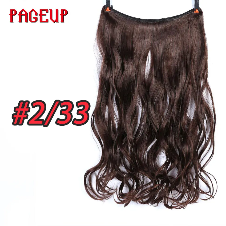 Pageup цельные длинные светлые волосы для наращивания, невидимые синтетические волосы для женщин, рыбная линия, невидимые волосы для наращивания - Цвет: 2.33