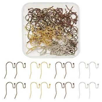 

120pcs/Box Mixed Color Brass Clasps Hook Earwire for jewelry DIY Making Accessories Earwire 22x11x0.75mm F50